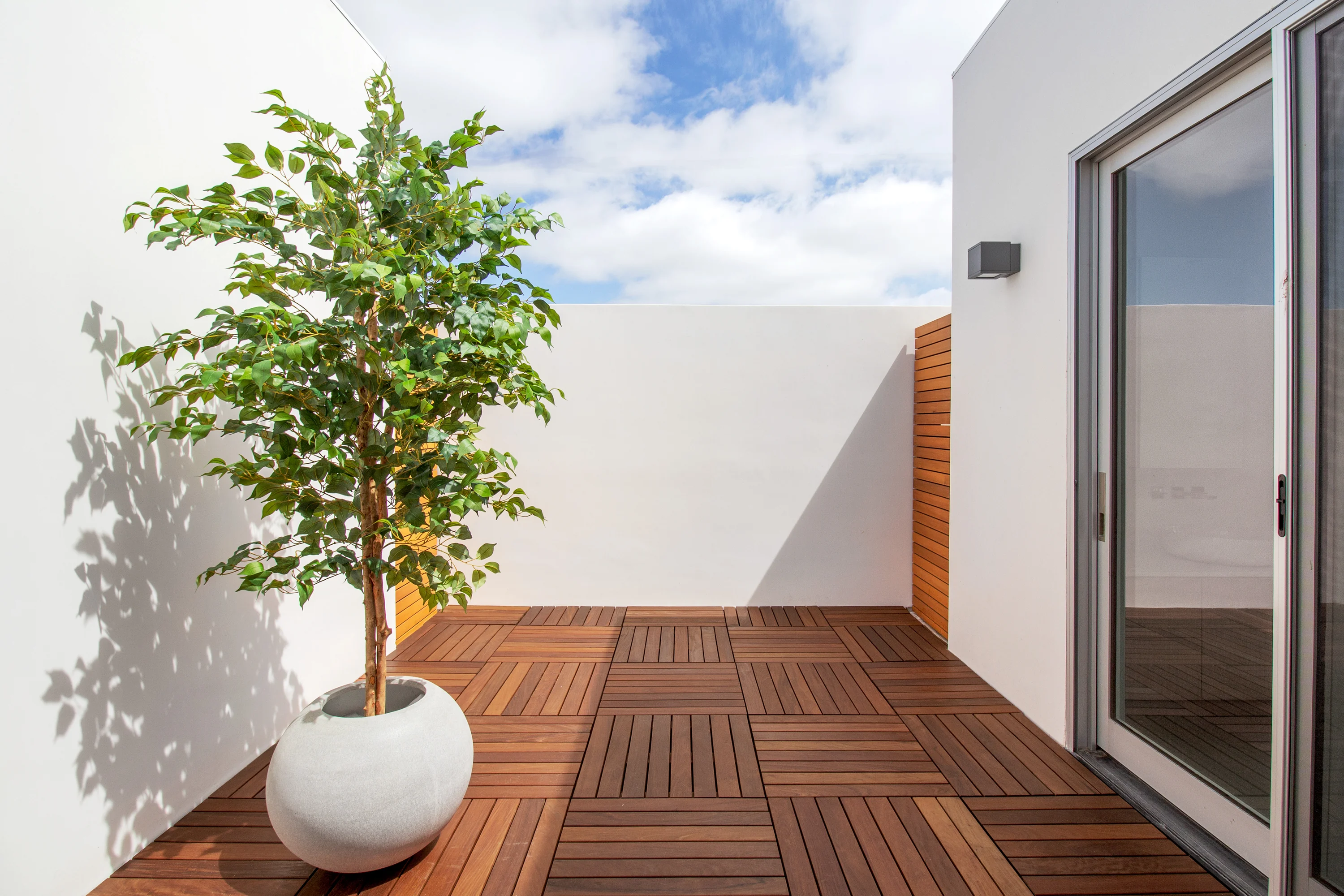Upper-level courtyard open to the sky